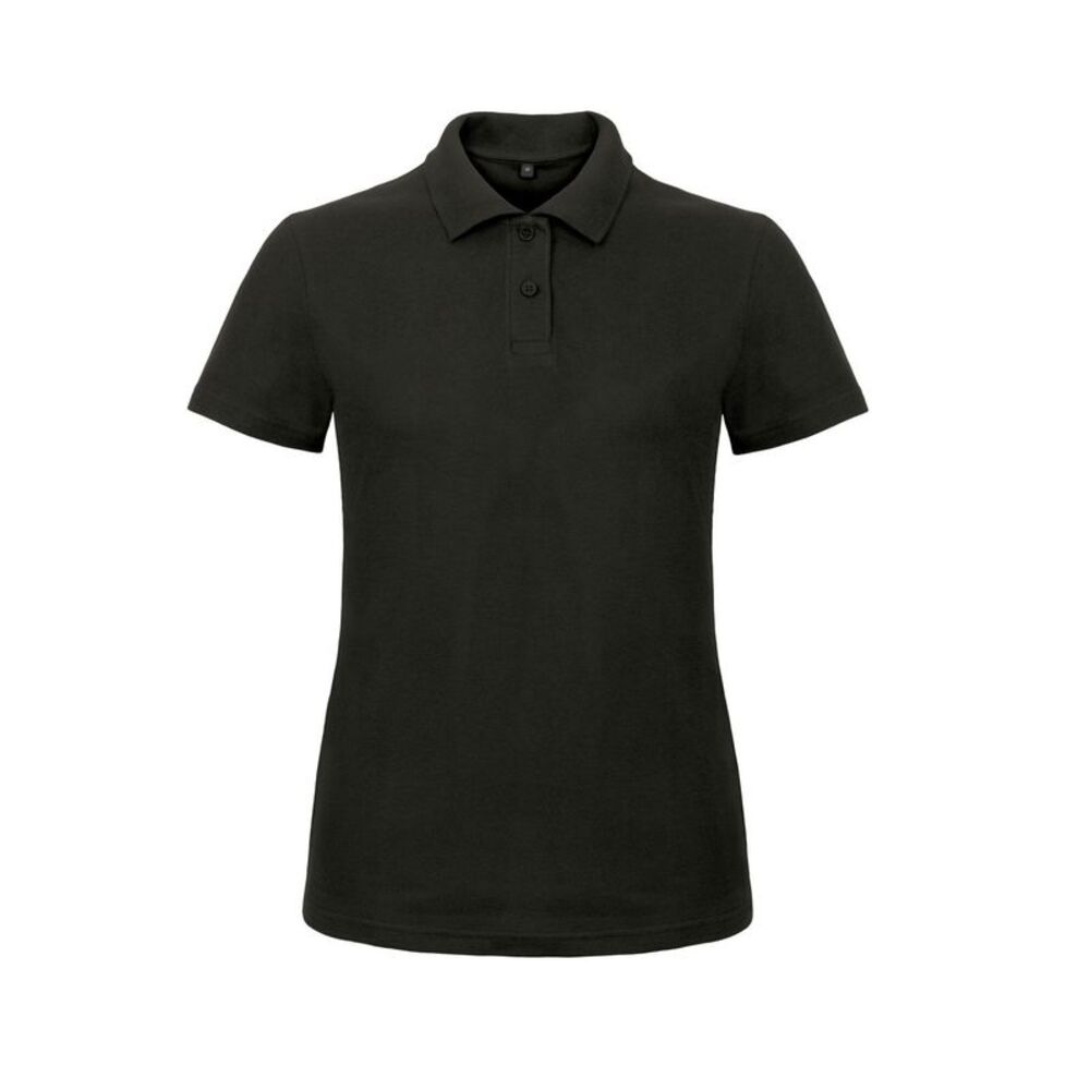 B&C Womens/Ladies ID.001 Plain Polo Shirt / Black